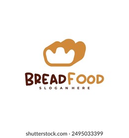 Bread crown logo vector template, Creative King bread logo design concepts