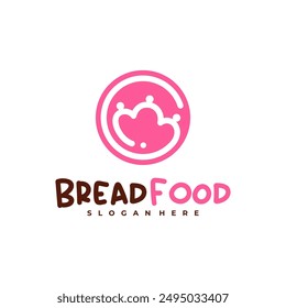 Bread crown logo vector template, Creative King bread logo design concepts