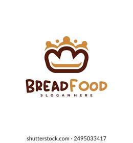 Bread crown logo vector template, Creative King bread logo design concepts