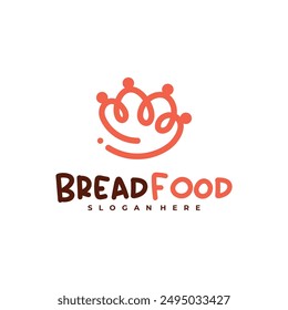 Bread crown logo vector template, Creative King bread logo design concepts