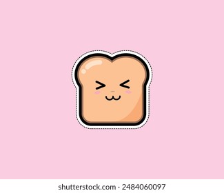 Bread Cute Icon Vektorgrafik Design