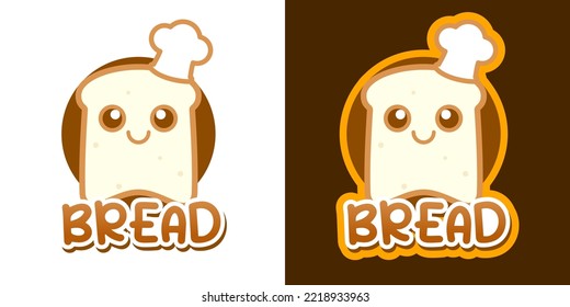 Bread cute kawaii cartoon vector icon concept. Flat illustration style for poster, brochure, web, mascot, sticker, logo and icon.