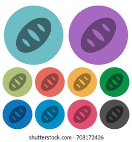 Bread darker flat icons on color round background