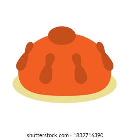 pan del icono muerto sobre fondo blanco, estilo plano, ilustración vectorial