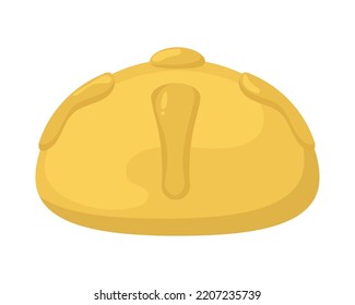 pan de los muertos en fondo blanco