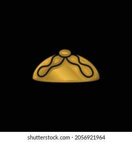 Bread Of The Dead Typical Of Mexico gold plated metalic icon or logo vector