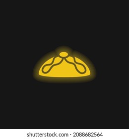 Bread Of The Dead Typical Of Mexico yellow glowing neon icon