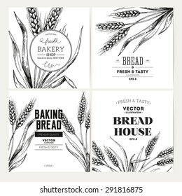 Bread design template collection. Banner set. Vector illustration