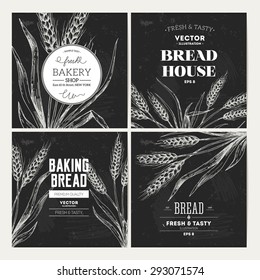 Bread design template collection. Banner set. Vector illustration