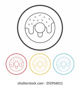 bread donut line icon