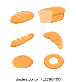 Bread and Donut Vector Icon Elements 