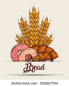 bread donuts pretzel pastry wheat poster
