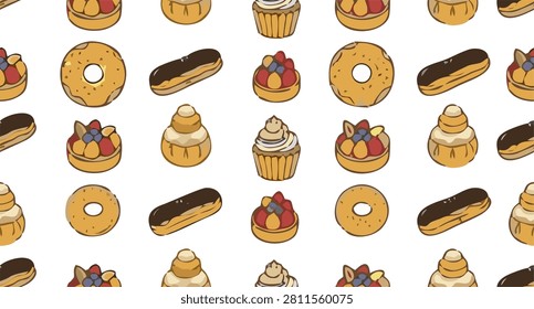 Bread doodle, cartoon elements, bakery theme clipart set for print, social media, cards, posters, stickers, product packaging, logos, etc. MINI ALBUM 10