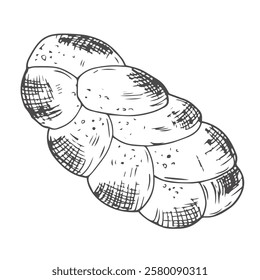 Bread doodle icon. Hand drawn vector illustration isolated on white background
