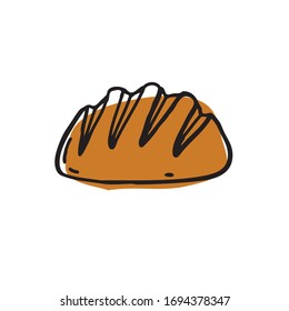 bread doodle icon, vector illustration