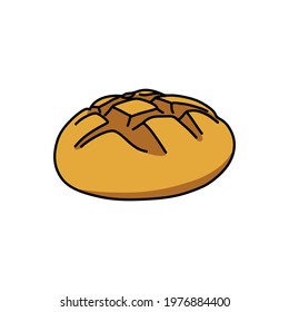 bread doodle icon, vector illustration