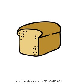 bread doodle icon, vector illustration
