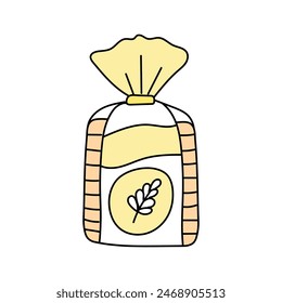 Bread in doodle style. Isolated on white background