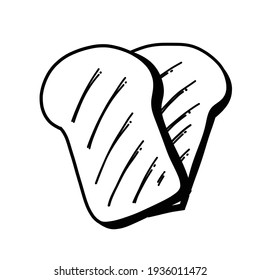 bread doodle vector icon. Drawing sketch illustration hand drawn line.