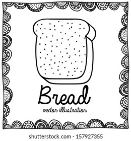 bread drawing over white background vector illustration