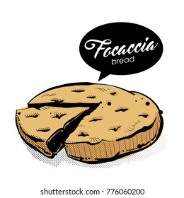 Bread drawing. Sketch style. Vector.