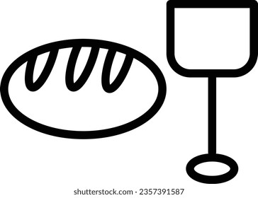 Bread Drink Food Outline Icon