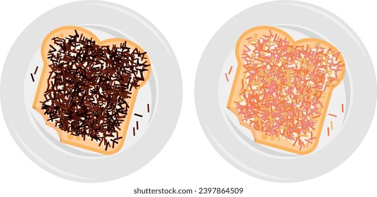 bread with Dutch delicacies 'Hagelslag'