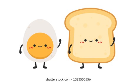 bread and egg character design. wallpaper.