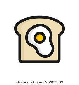 Bread with egg icon concept. Available in vector. Fullfiled color style.