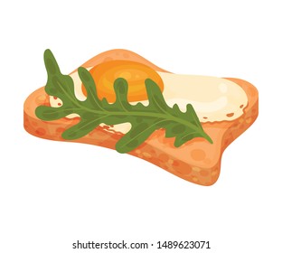 Bread and Egg. Vector illustration on a white background.