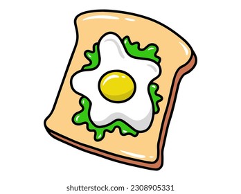 Bread, Egg and Vegetable Illustration