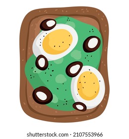 bread eggs and sauce tasty breakfast