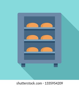 Bread factory oven icon. Flat illustration of bread factory oven vector icon for web design
