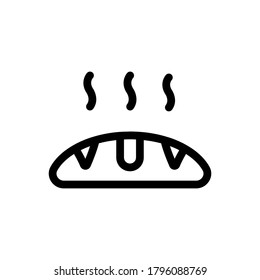 Bread (Fast Food) icon outline vector. isolated on white background