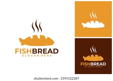 Bread fish seafood cookies wheat sea river shop logo design