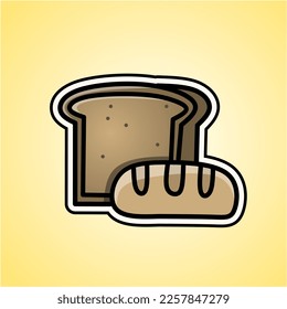 bread flat design for healthy food content icon