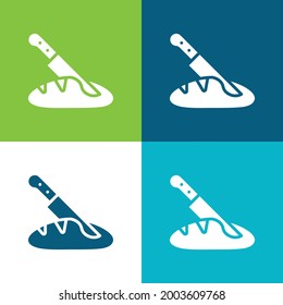 Juego de iconos mínimo de cuatro colores