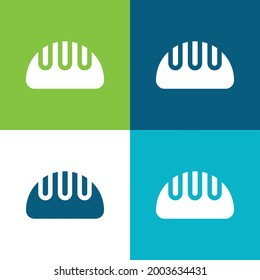 Bread Flat four color minimal icon set
