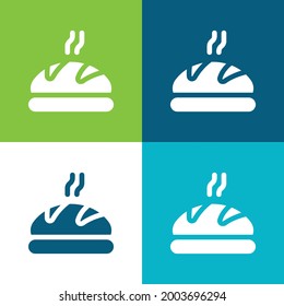 Bread Flat four color minimal icon set