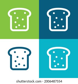 Bread Flat four color minimal icon set