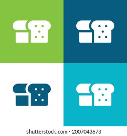 Bread Flat four color minimal icon set