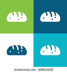 Bread Flat four color minimal icon set
