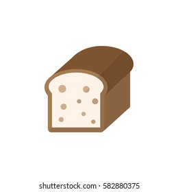 Bread flat icon, food & drink elements, bakery product sign, a colorful solid pattern on a white background, eps 10.