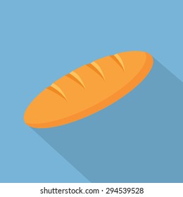 Bread flat icon with long shadow. Vector illustration eps10.