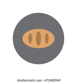 Bread flat icon. Round colorful button, Bakery circular vector sign, logo illustration. Flat style design