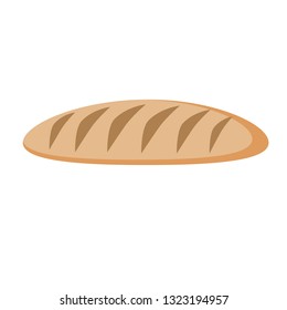bread flat simple illustration. Home and kitchen series. Tableware food and dishes.