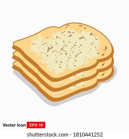 Bread flat vector color icon for food apps and websites