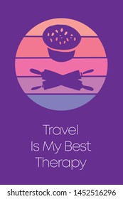 Bread Food Cooking Icon for Poster with Text or Typography "Travel Is My Best Therapy". Vector Illustration for Graphic Design, Shirt, Template, Card, Background, and More.