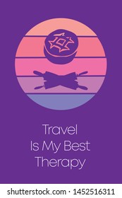 Bread Food Cooking Icon for Poster with Text or Typography "Travel Is My Best Therapy". Vector Illustration for Graphic Design, Shirt, Template, Card, Background, and More.
