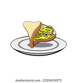 bread food design vector with mozzarella cheese spread on a white plate